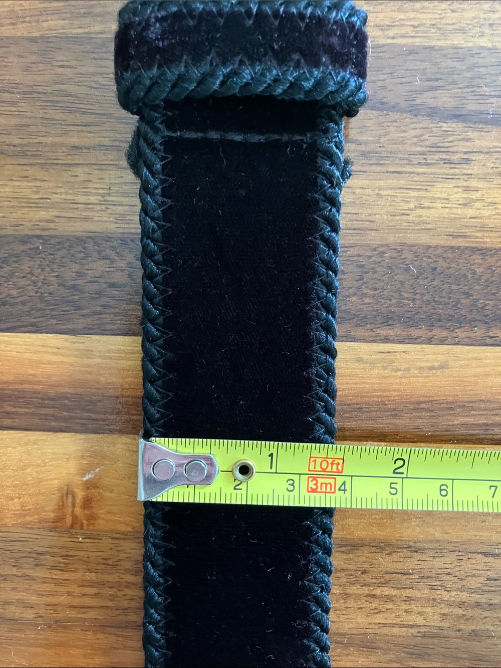 Vintage Black Velvet A. Brod Belt USA Rhinestone Buckle Italy M Glam - Picture 15 of 15